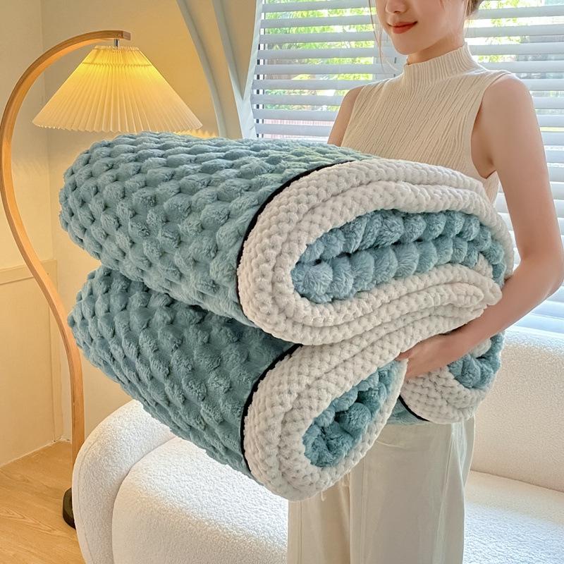 Luxurious Golden Turtle Velvet Blanket - Double-Sided, Thick, Multifunctional Fleece for Bedroom Warmth
