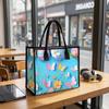 Cute Floral Butterfly Tote Bag Fashion Casual Large Capacity Daily Use Handbag for Women Outdoor Travel Shopping Carry Bag