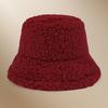Autumn and winter thermal basin hat retro bucket hat word men and women lamb wool bucket hat