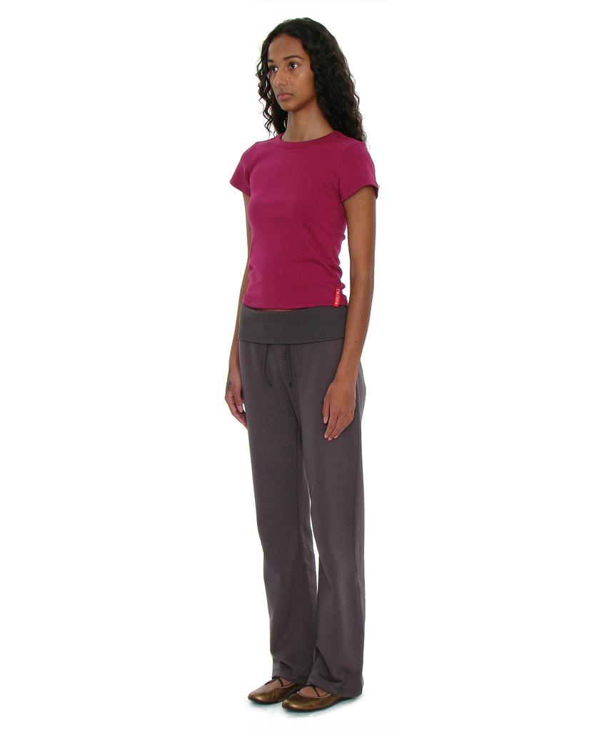 PARTIMENTO WOMEN Pwc Cotton Turnover Waist Sweatpants_Charcoal