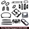 ABS Carbonfiber For Honda Passport 2025 2026 Door Handle Bowl Window Lift Switch Gear Water Cup Panel AC Vent Trument Cover