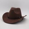 Cross-Border Hot-Selling Tibetan Top Hat Tibetan Cow Head Felt Hat European And American Men'S And Women'S Curly-Brimmed Jazz Hat Prairie Western