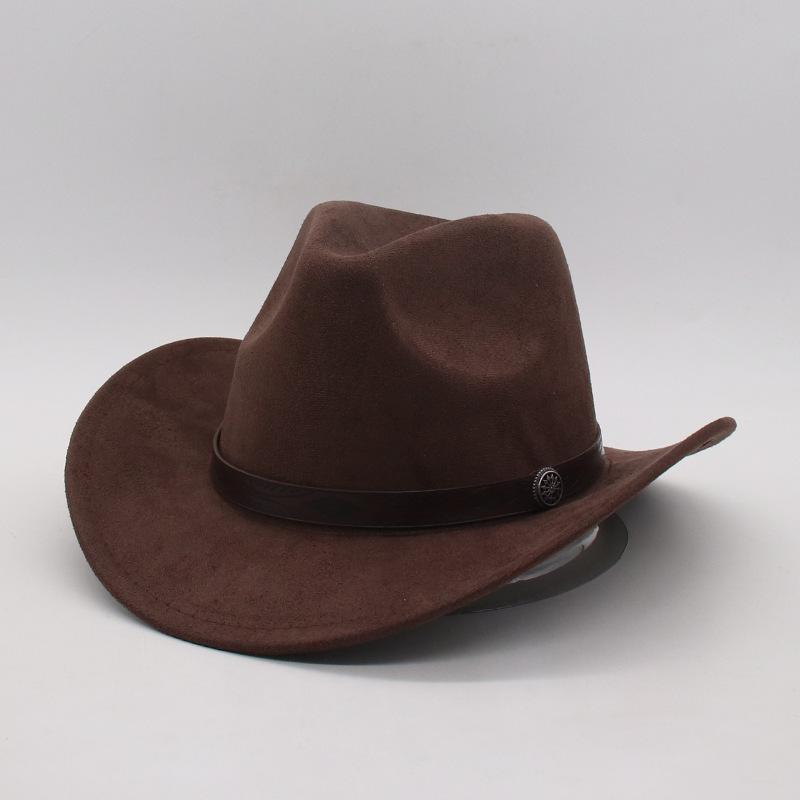 Cross-Border Hot-Selling Tibetan Top Hat Tibetan Cow Head Felt Hat European And American Men'S And Women'S Curly-Brimmed Jazz Hat Prairie Western