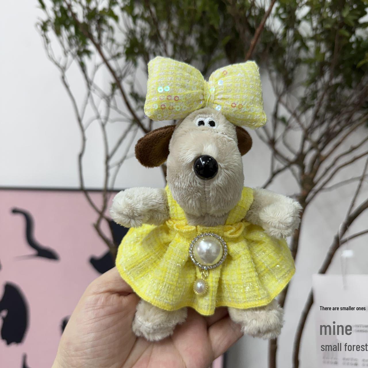 

Palm Dog Colorblock Lace Trim Skirt Pendant Keychain Doll Bag Charm Keychain
