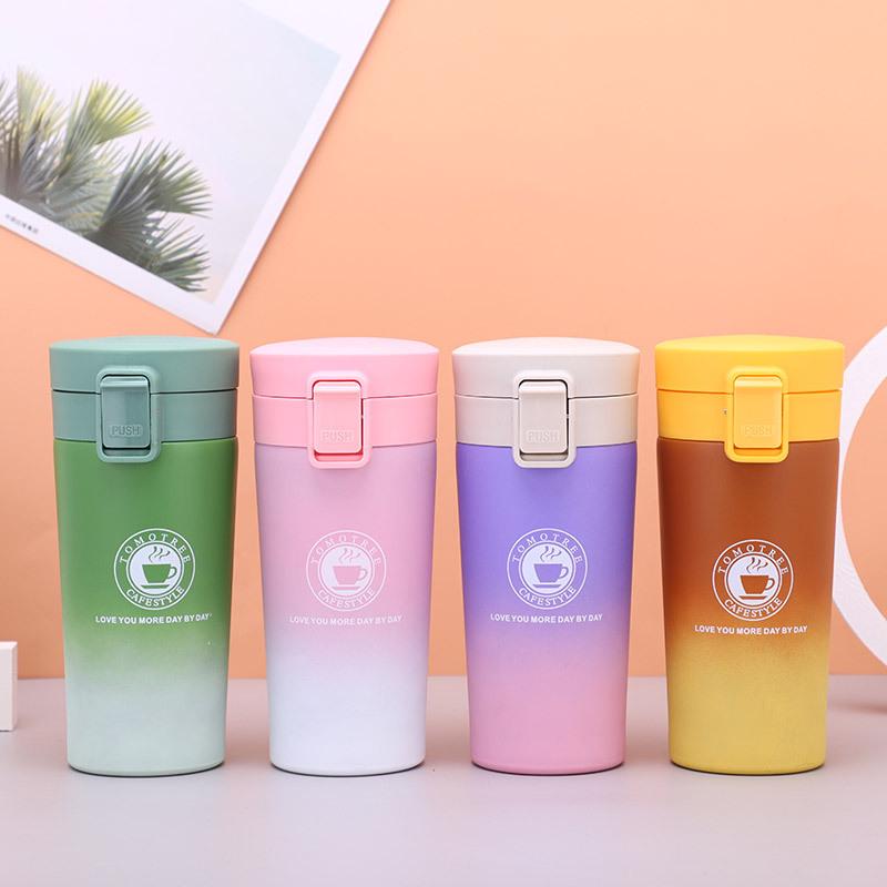 Erste Generation Edelstahl doppelwandig isolierter Kaffeebecher für das Auto - Tragbares Pop-up-Design