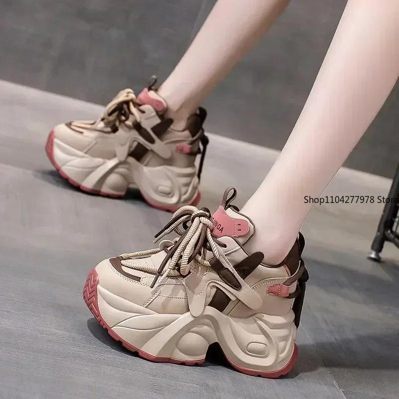 Fashion Womens Sneakers Spring Shoes Tennis Female Platform Roses 2025 Trainers Thick Sole Short Plush Increased Internal Spring Microfi