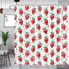 Cartoons Fruit Strawberry Printing Bathroom Curtains Waterproof with Hooks Shower Curtain Polyester Hanging Curtains Multi Size