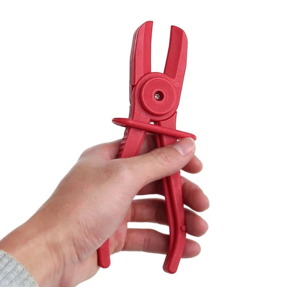 3 pcs Plastic Water Line Clamp Pliers Pipe Line Clamps Pinch Pliers Red Clamp Pliers Tool Repair