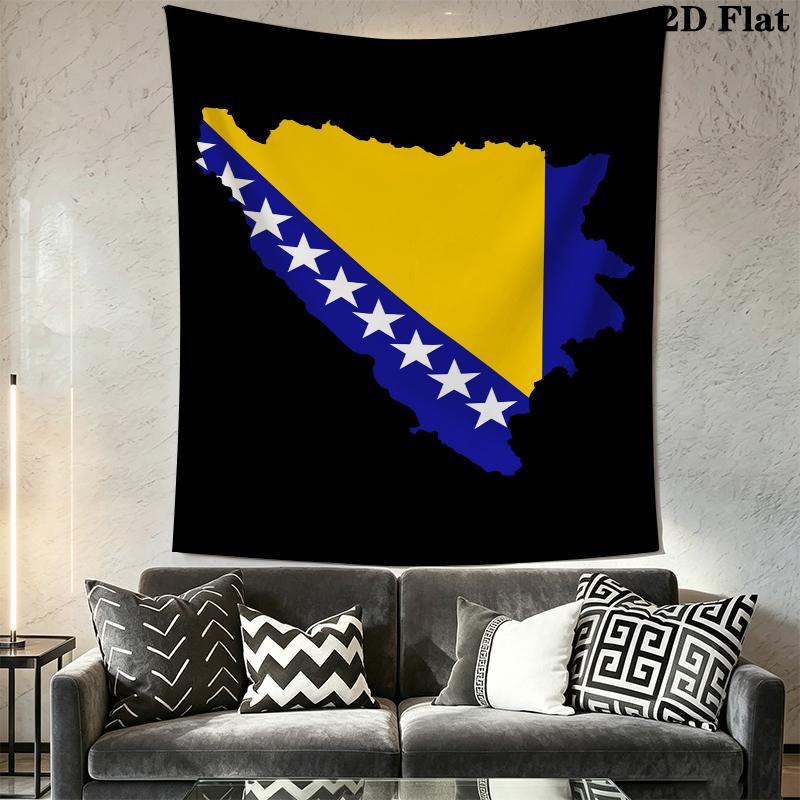 Bosnia and Herzegovina Wall Tapestry Aesthetic Wall Hanging Printed Fabric Blanket Decorative Tapestries for Bedroom Living Room Home Decor