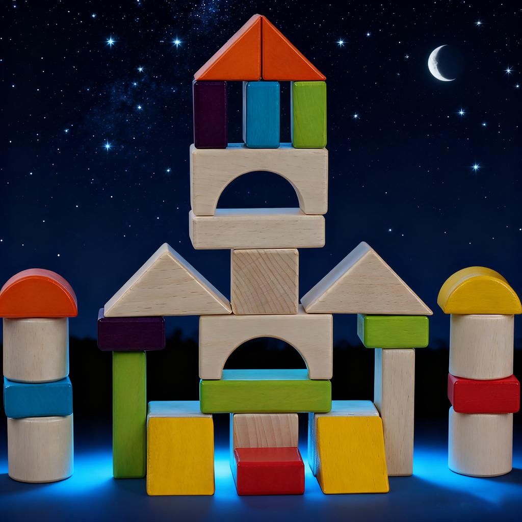 Wooden 30pccolored Wooden Box Building Beech Shape Large Block Stacking Early Education Educational Toys