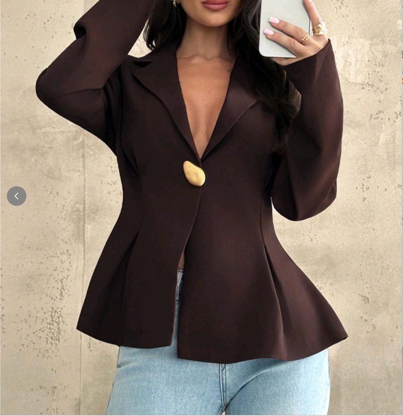 

2026 New Style European and American Slim Fit Women s Suit Jacket - Fashionable Cardigan Top XXL