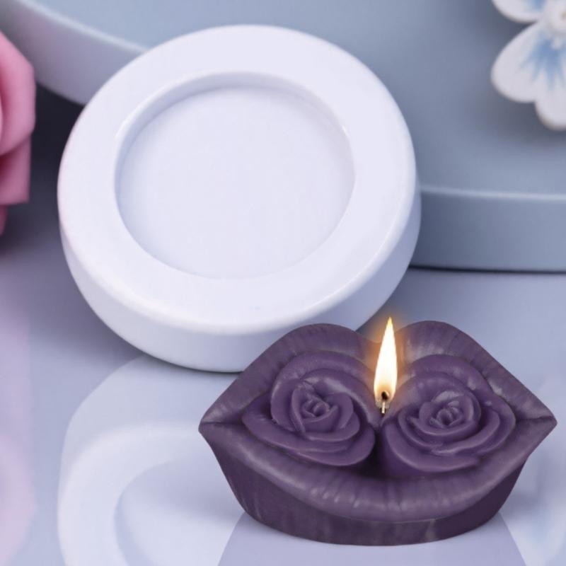 Silicone Molds Rose Lip Candle Molds Epoxy Resin Molds Craft Molds Castings Molds Plasters Molds for Candle Making