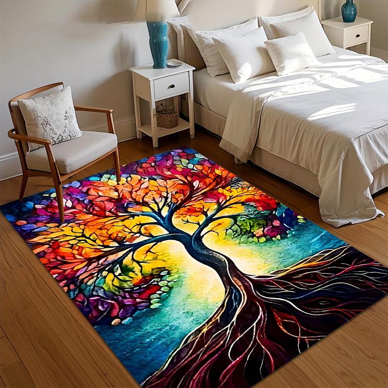 

Tree of Life Nature Norse Rug Carpet for Living Room Bedroom Decor,Non-slip Doormat Meditation Picnic Mat Idea Gift Boho 40x60CM