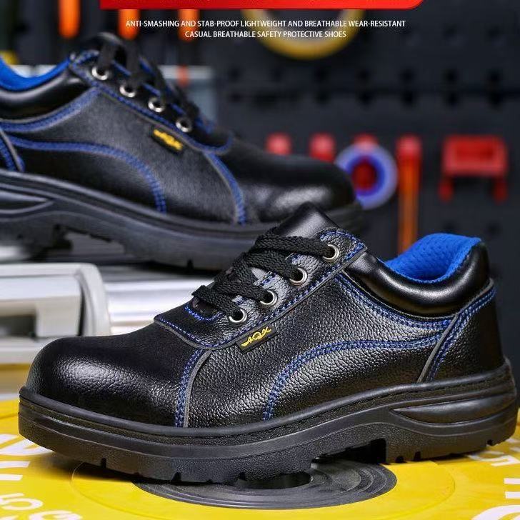 Baotou Anti-smashing and Anti-piercing Summer Breathable Cowhide Rubber Sole Wear-resistant Electric Welding Construction Site Work Shoes