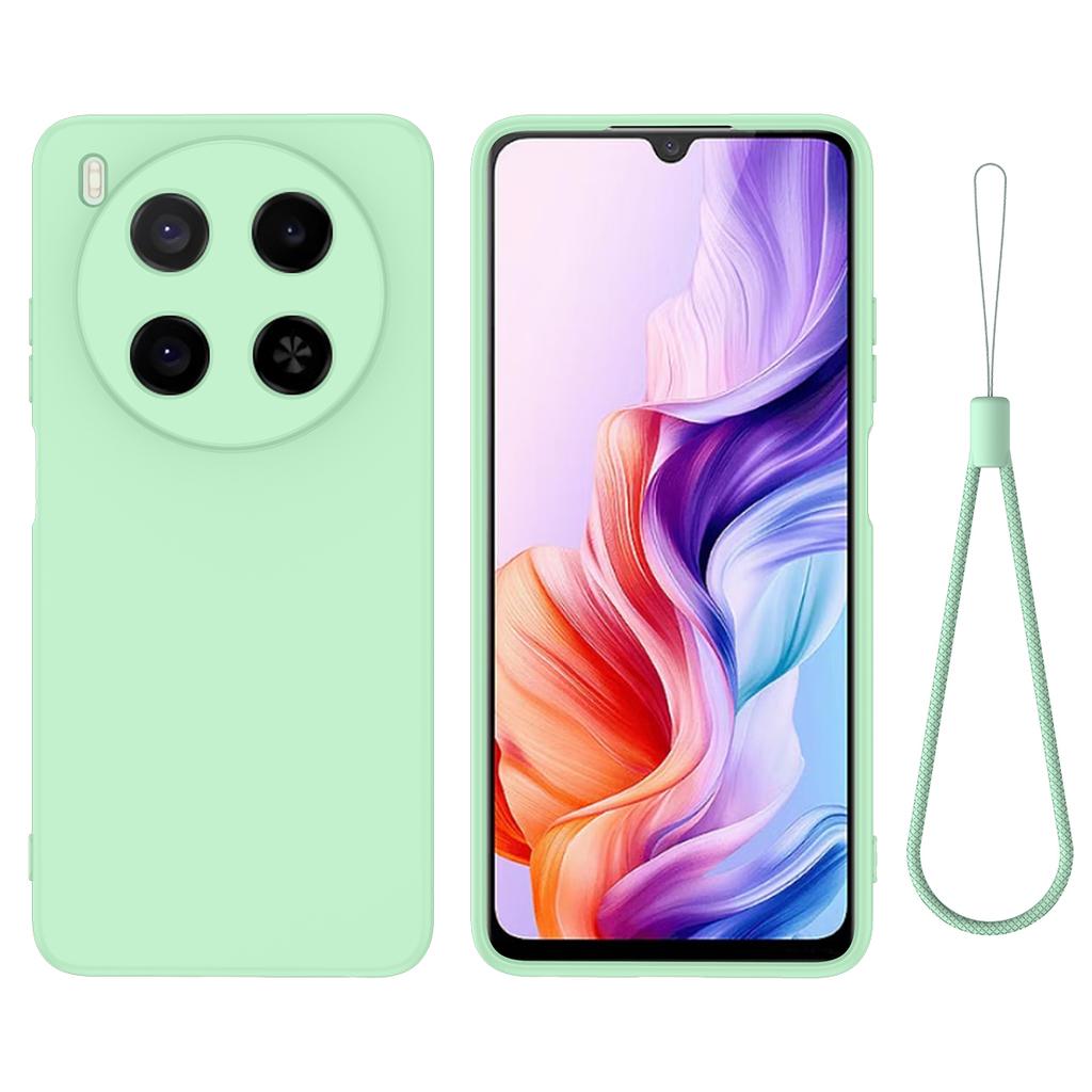 For ZTE Blade V70 Max Liquid Silicone Case Phone Back Cover with Hand Strap
