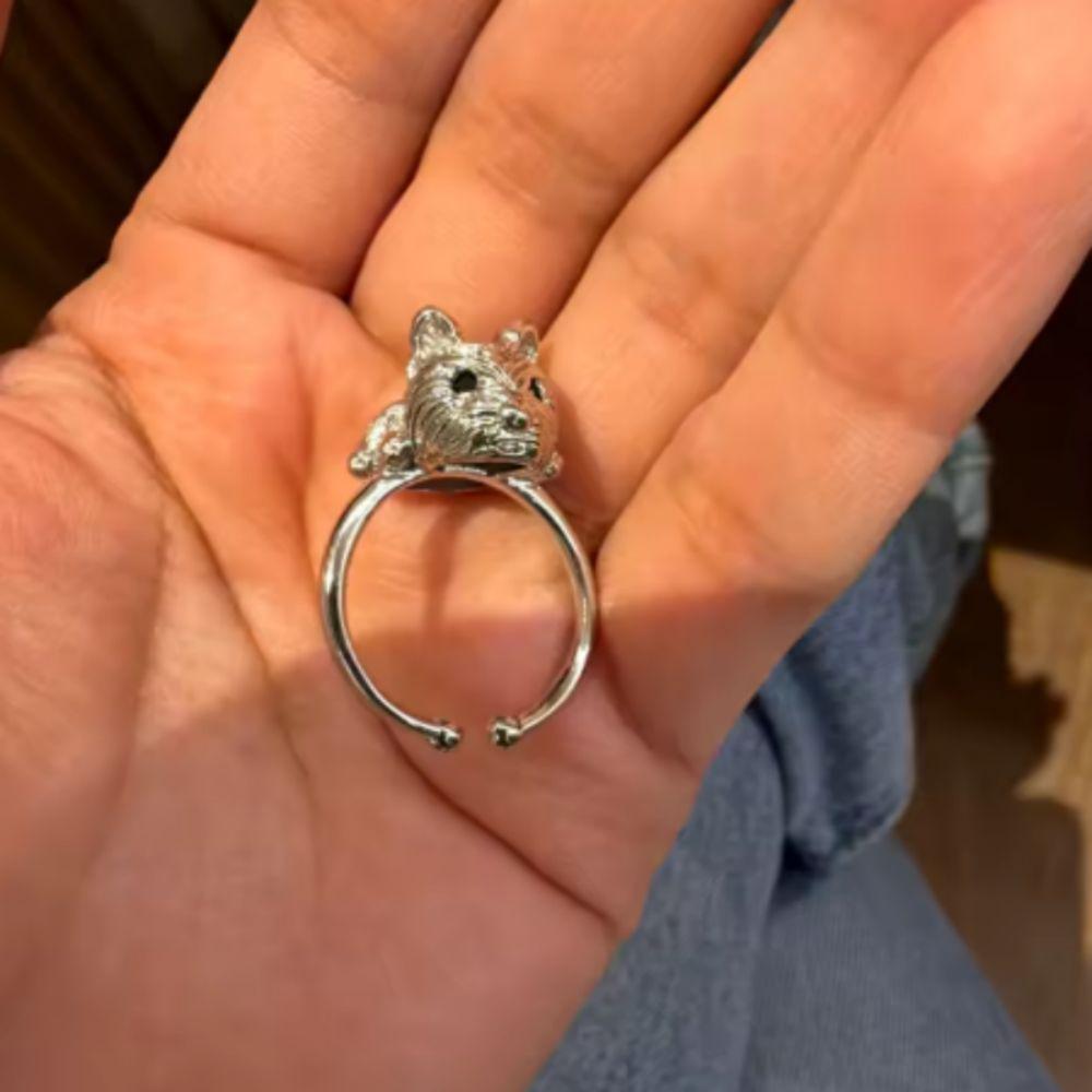 Retro Hond Ringen Verstelbare Dier Vingerring Mode Huisdier Ringen Valentijnsdag