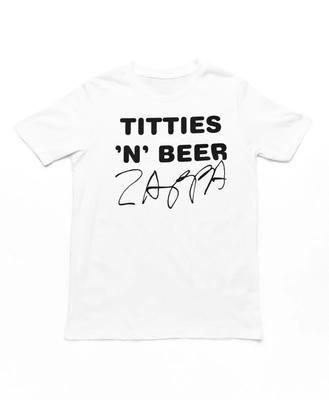 Frank Zappa Titties N Beer Męska Koszulka Muzyka Klasyczny Rockowy Zespół Koszulka Nowa Biała