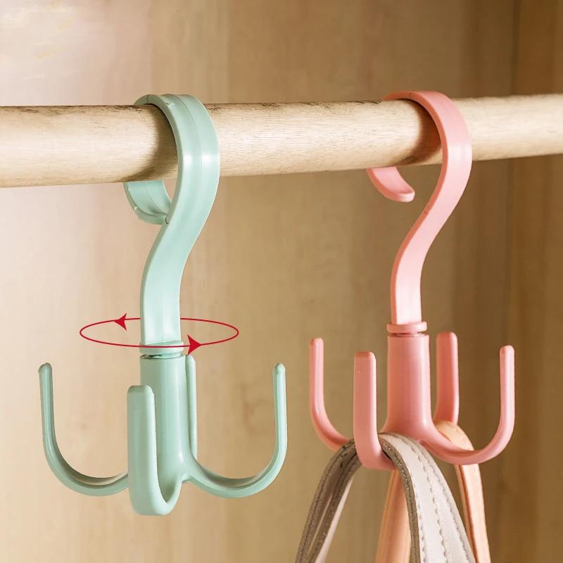Wardrobe Rotating Hanger Hook Space Saving Organizer Clothes Rack Shoes Bag Belt Scarf Hanger Closet Storage Hanging Holder