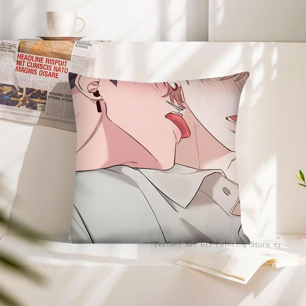 Anime BL Yaoi Pillow Case Square Pillow Cushion Cover Bedroom Sofa Room Decoration Casual Pillow Cover