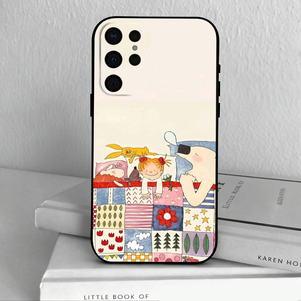 

C-COCO-chanS Cute Cartoon Art Phone Case For Samsung S25,24,23,22,30,21,10,9,Ultra,Plus,Lite,FE,4,5 G Soft Black Case Samsung S30plus5G