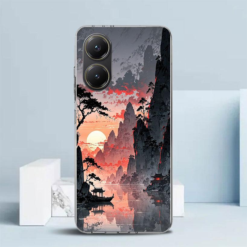 Chinese Style ink Painting Art Soft Cover for Xiaomi Poco F7 Ultra X7 X6 X5 Pro M7 Phone Case Redmi 15 15C 13 13C 12 12C 10 10C