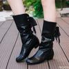Autumn Winter  Low Heel Round Toe Back Lace Up Warm Boots for Women Simple Comfortable Non Slip Wear-resistant Women's Shoes