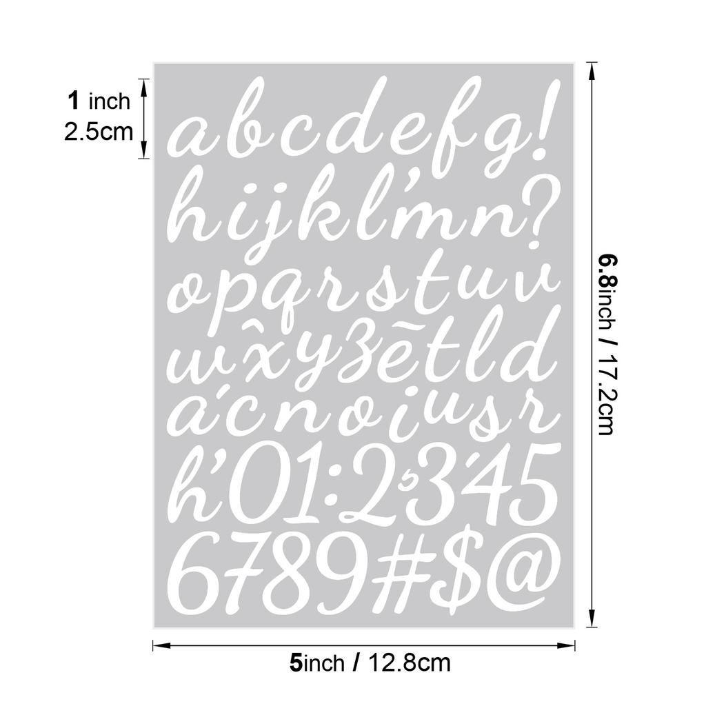 1 Inch Handwritten Black White Vinyl Letter Stickers Waterproof Self Adhesive for Journaling Scrapbooking DIY Craft