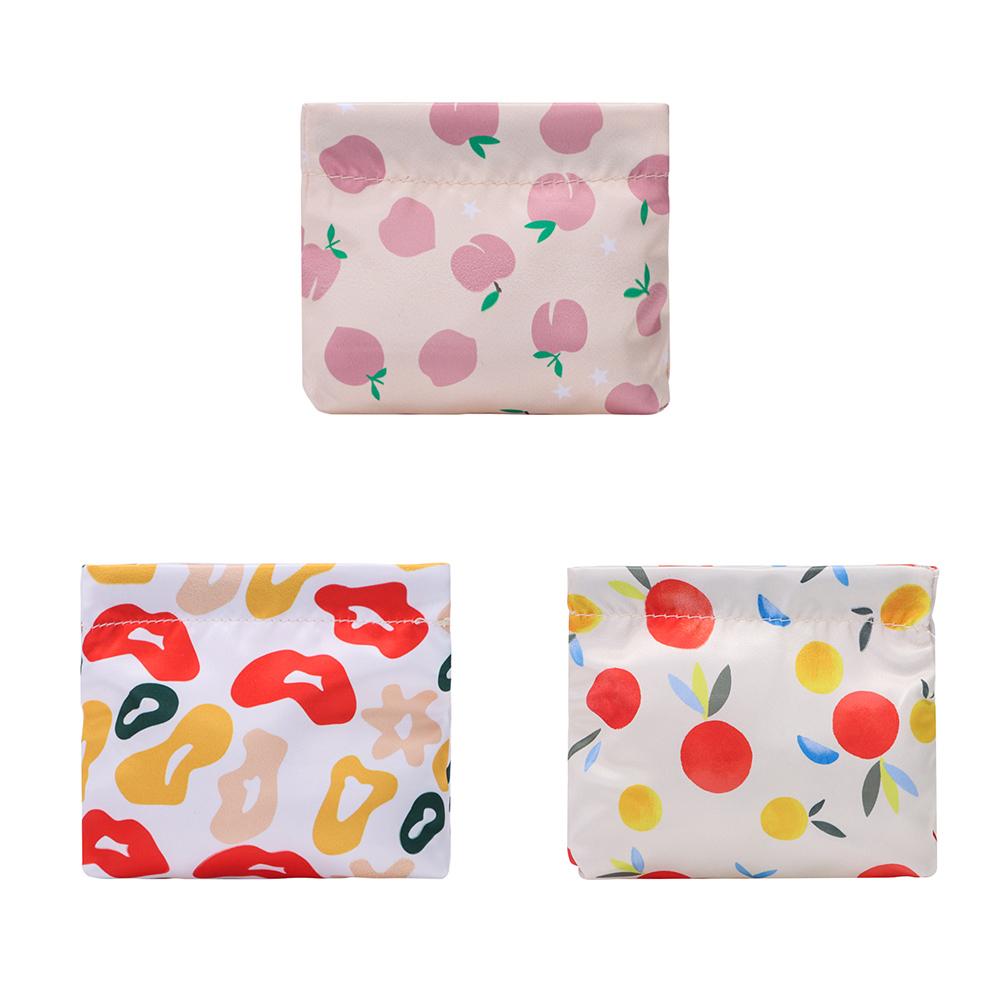 New Portable Makeup Storage Bag Cotton Compact Coin Money Bag Automatic Closure Sanitary Napkin Organizer Travel