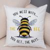 Sweet Bee Pillowcase Double Print Bee Yourself Cushion Cover Soft Plush USBee Pillowe Case for Sofa Home Car