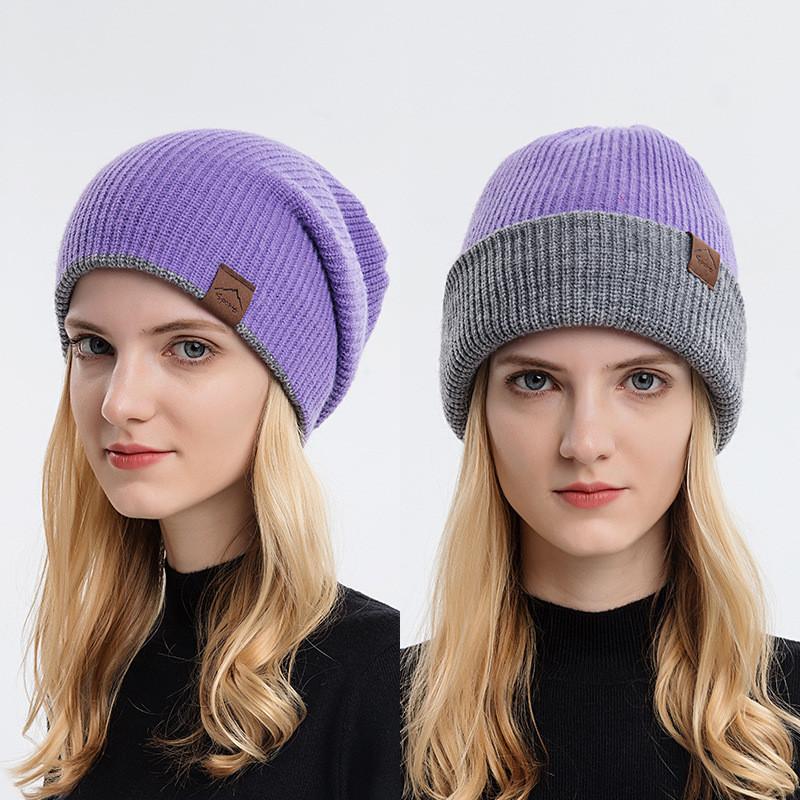 Knitted Hat Unisex With Solid Color Warm Hat Can Be Worn Both Inside And Outside
