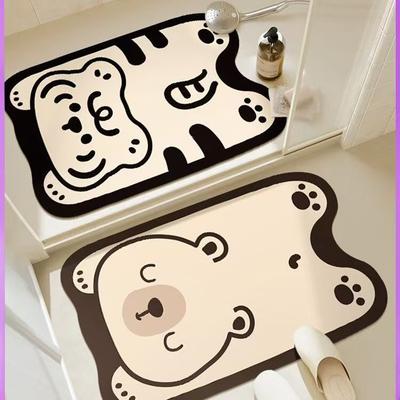 Bathroom Floor Mat Cute Animal Floor Mat Household Diatom Mud Bathroom Door Foot Mat Anti Slip Entry Door Mat