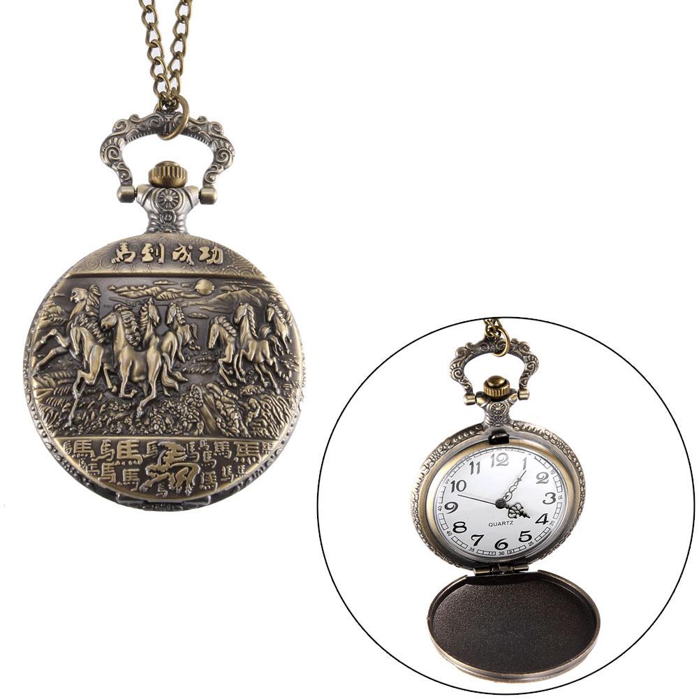Pocket Watches Personalized Necklace Chain Watches Gift For Birthday Anniversary Men Women Vintage Pocket Watch With Chain