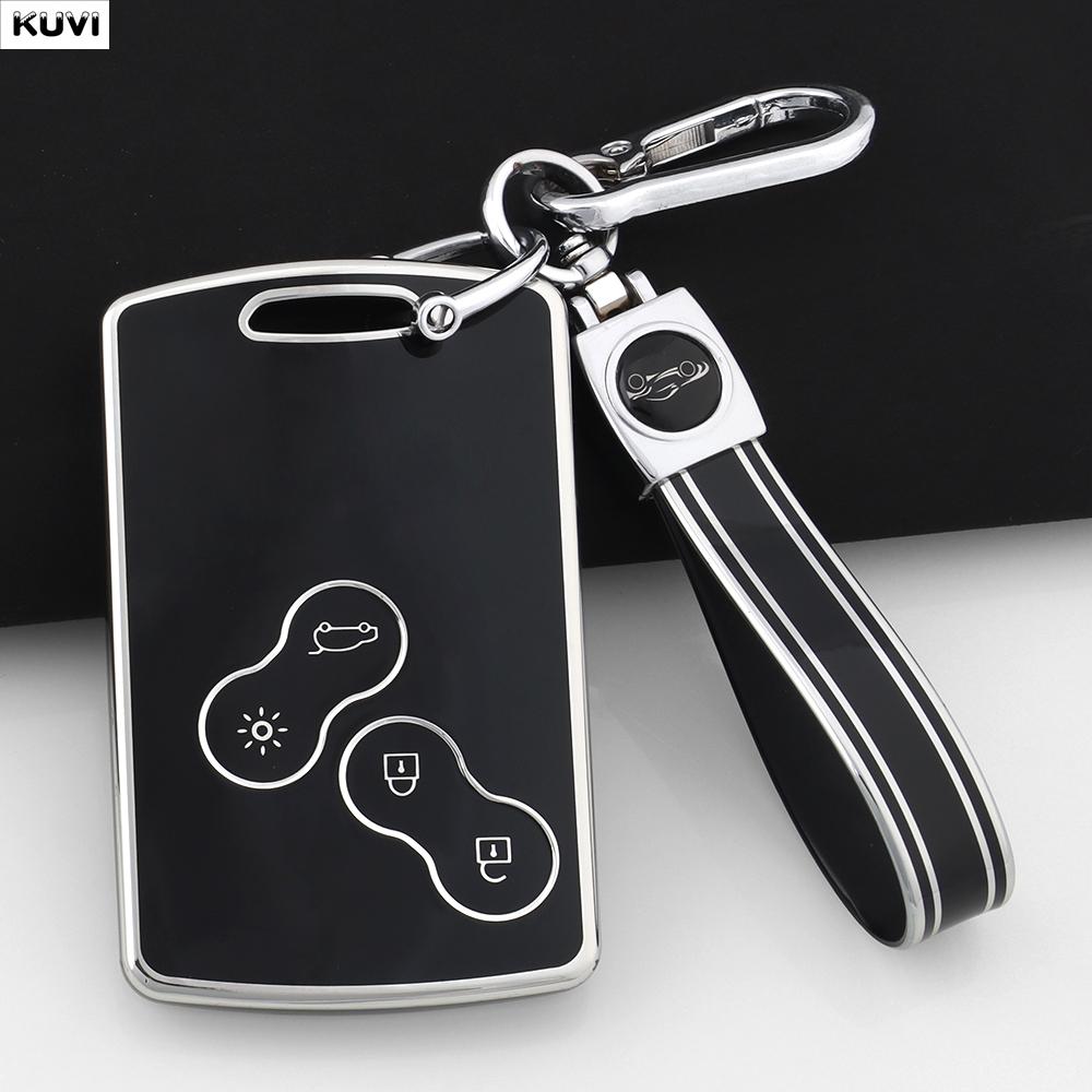 For Renault Megane 2 3 Clio Scenic Duster Kaptur Captur Logan Laguna Zoe Koleos Danilo Nema Fluence Pink TPU Car Key Case Cover