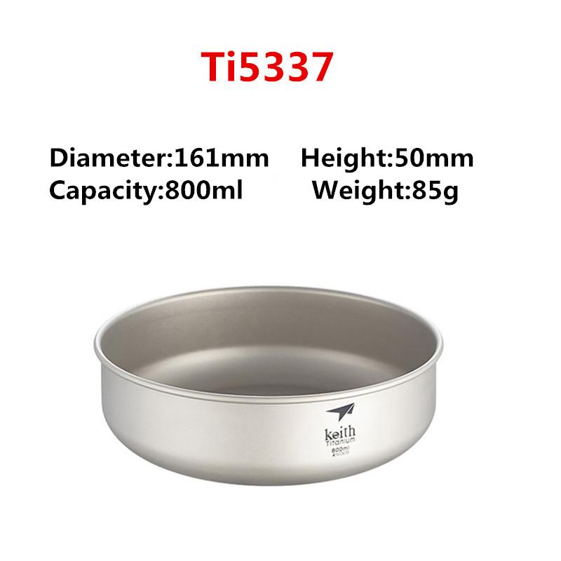 Keith Sets Titanium Bowls Outdoor Camping Picnic Tableware Ultralight Portable Camping Bowl 600ml 700ml 800ml 900ml Ti5376