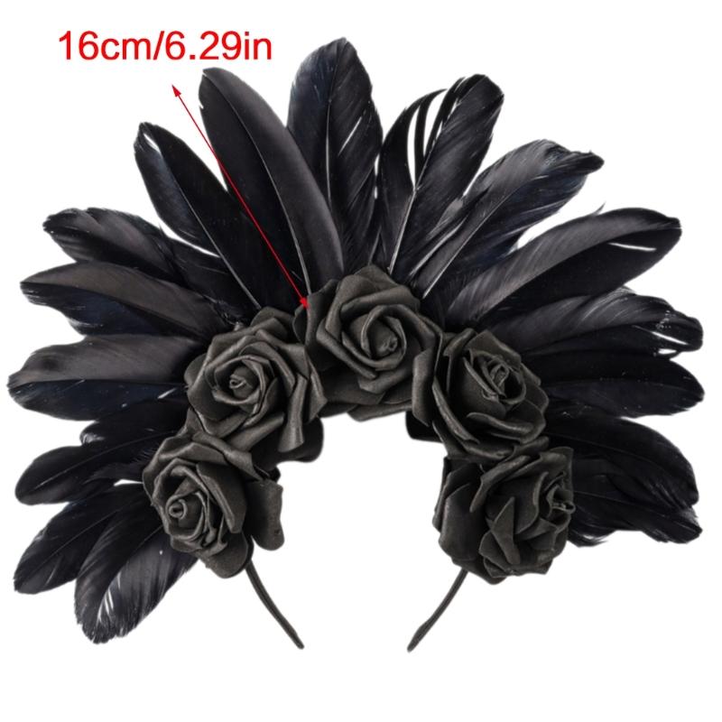 Zartes Feder-Blumen-Haarband für Halloween-Kostümpartys und Maskeraden Festliches Stirnband Party-Haardekoration