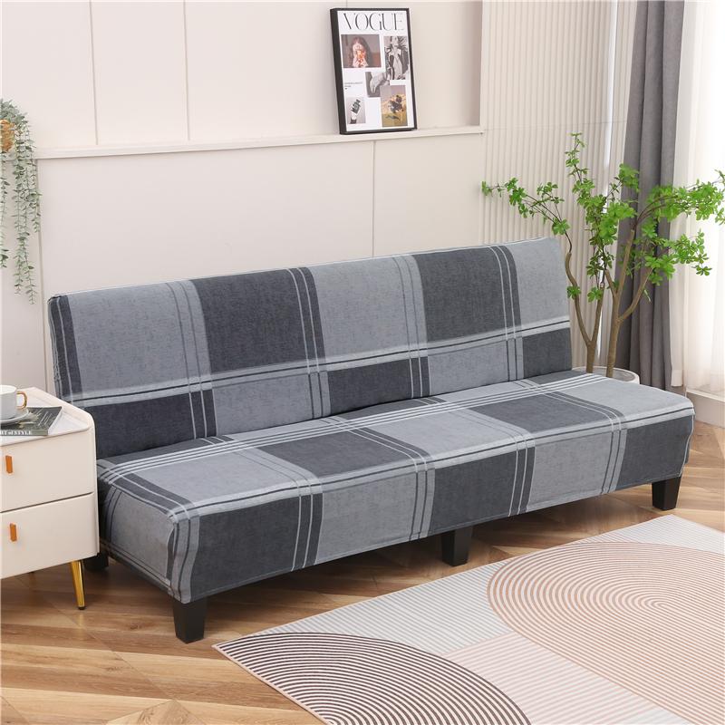 Stretch Futon Slipcover Armless Sofa Cover Furniture Protector Without Armrests Slipcover Soft with Elastic Bottom for Kids
