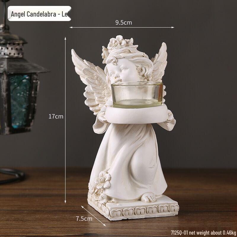 Americká Retro Evropská Pryskyřičná Figurka Anděla: Bílá stolní dekorace pro malé dívky