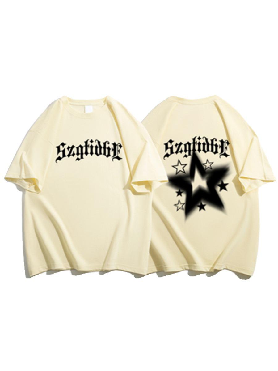 

Футболка большого размера с коротким рукавом цвета красного вина для женщин - свободный, модный американский дизайн XL (recommended for 115-130 jin) абрикосовый