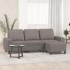 Vidaxl 3-Seater Sofa with Footstool, Taupe, 180 Cm, Fabric