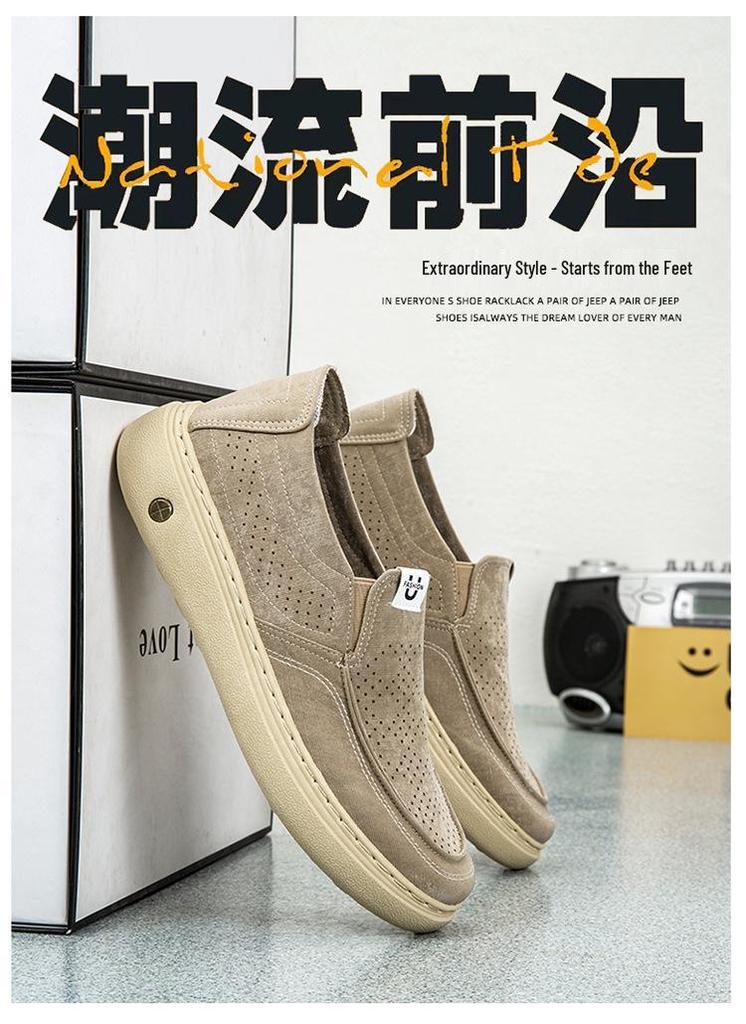 Men's Summer Breathable Slip-On Canvas Shoes - Casual, Fashionable, and Comfortable