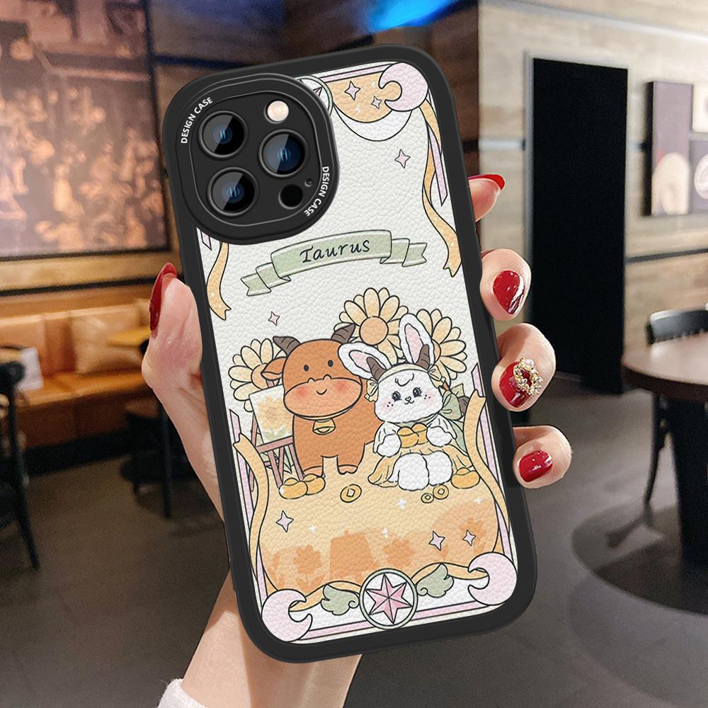 

Тонкий кожаный чехол с рисунком животных, мягкий силиконовый чехол из искусственной кожи для iPhone Samsung Huawei Honor Xiaomi Redmi OPPO Realme Vivo Vivo Y91C/Y1S чёрный