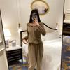 New Pajamas for Women Spring Sweet Square Neck Pajamas Set with Breast Pads Home Clothes Island Velvet Ruffles Home Clothes
