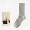 Autumn and Winter Wool Socks for Women, Long Tuft Socks, Solid Color Thickened Warm Postpartum Socks, Mid-calf Socks