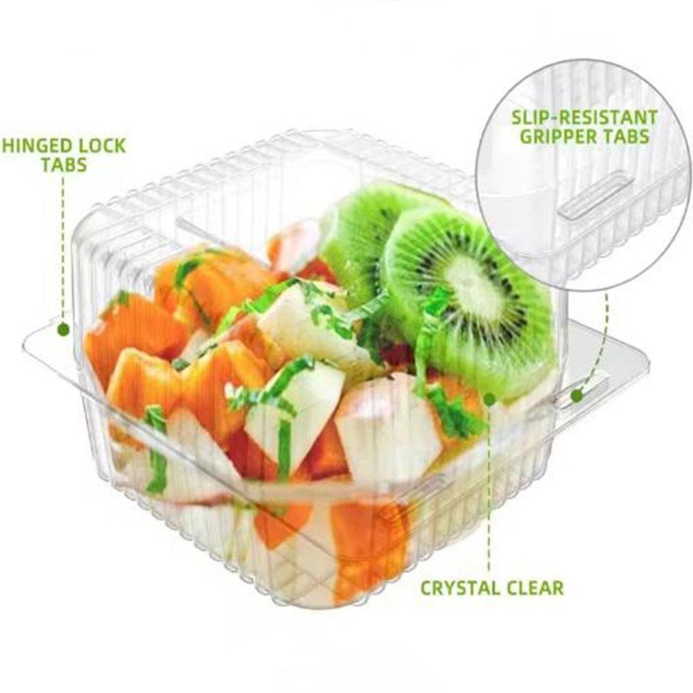 100Pcs Plastic Takeaway Food Container Stackable Clear Food Boxes Cake Slice Boxes  Wedding