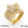 Men's Hip Hop Gold-Plated Pentagram Ring with Zircon