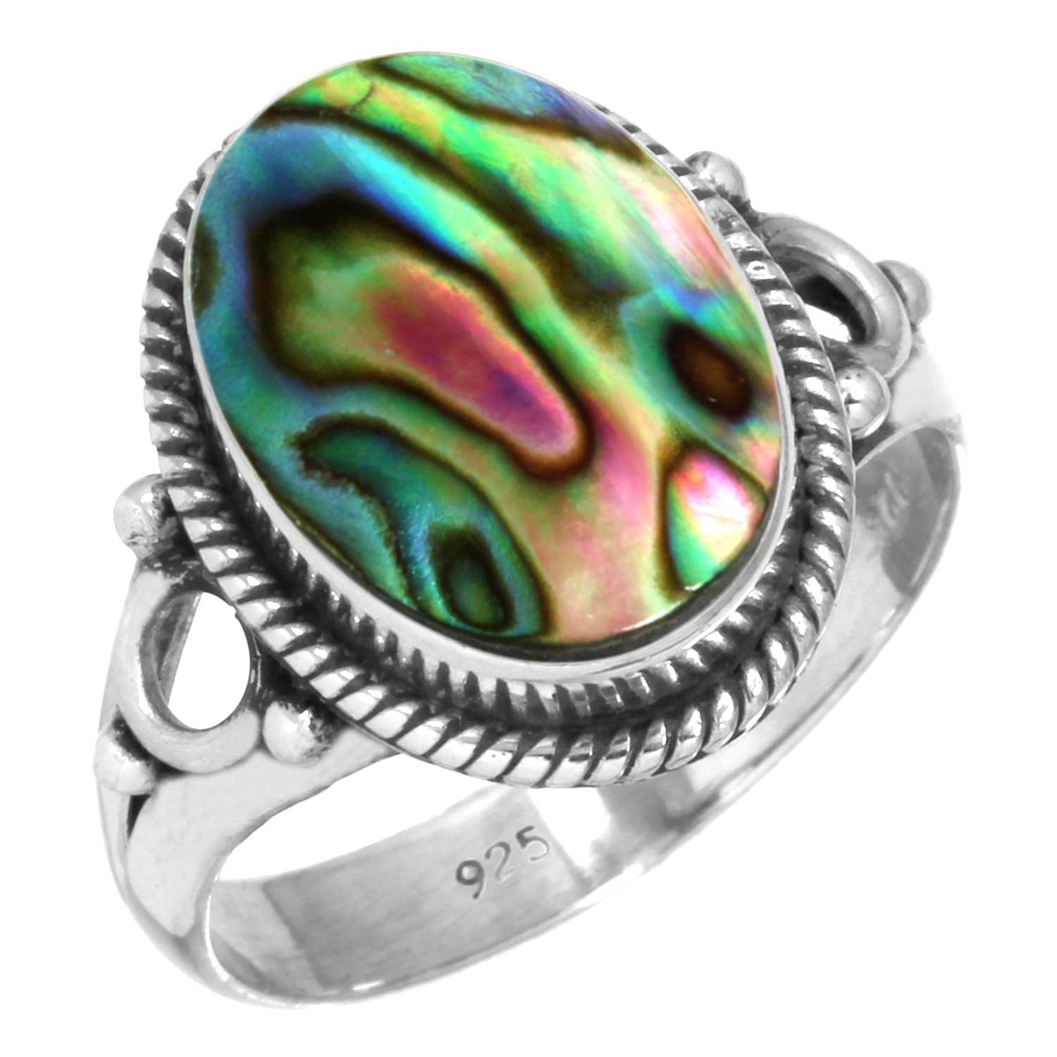 

Кольцо из стерлингового серебра 925 пробы с драгоценными камнями, ювелирные изделия ручной работы, подарок на День матери, аквамариновый халцедон, ракушка-ушка, синий солнечный камень, лабрадорит, пренит 10