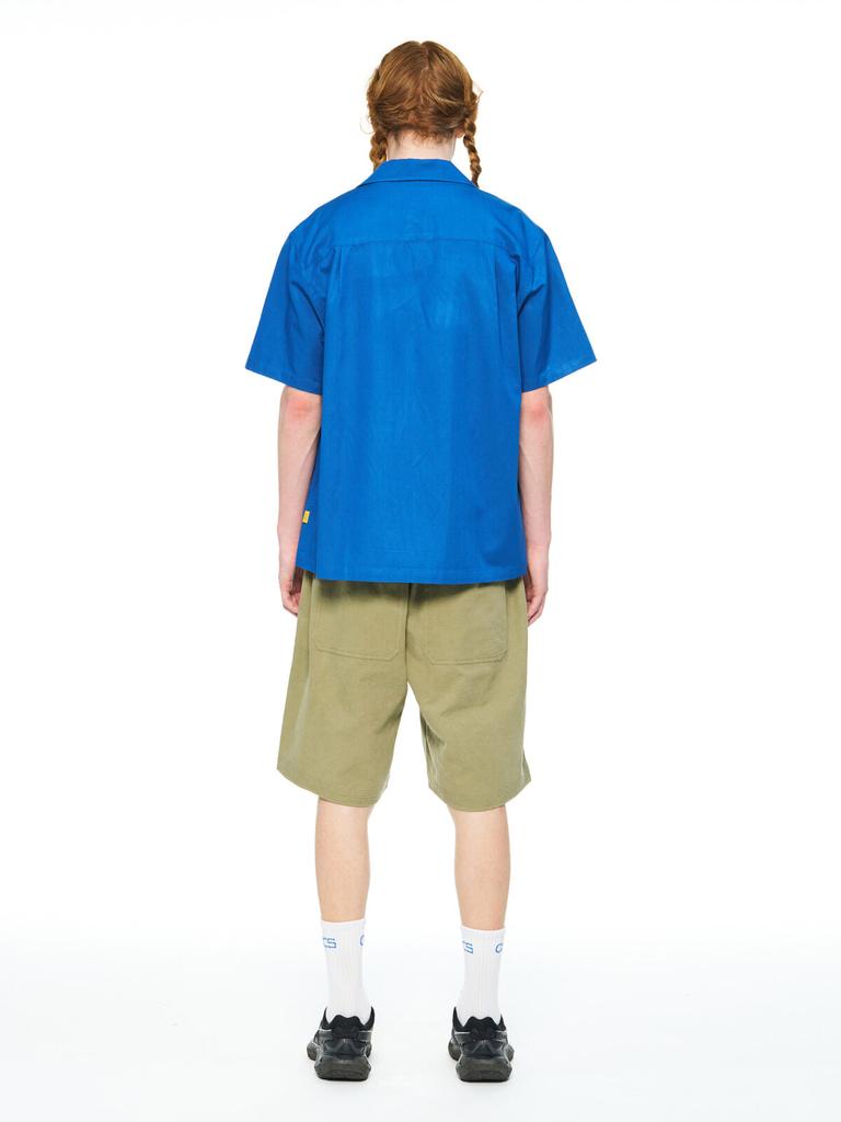Ssississieseu Blue Camp Collar Shirts