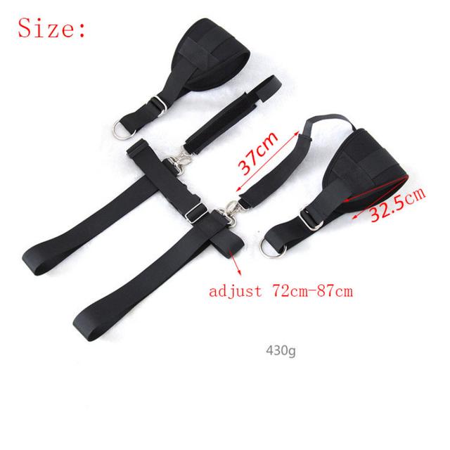 BDSM Open Leg Belt Sex Slave Locking Wrist Cuff Arm Thigh Bondage Sling Spreader Sex Restraint SM Sex Toy for Women Restraints