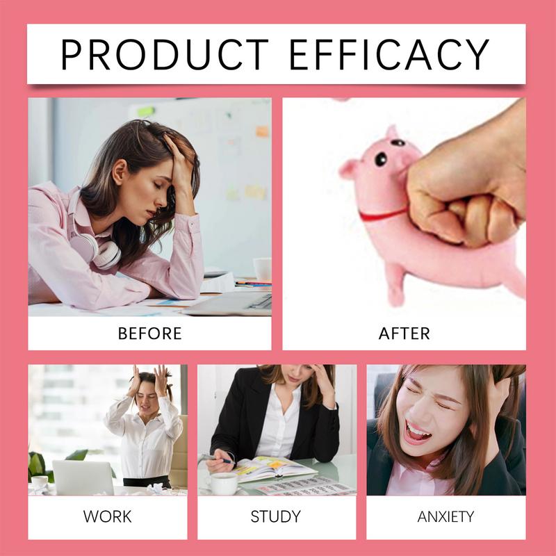 1PC Pet Squeezing Pink Pig Stress Relief Toy Cute Squeezing Animal Little Pig Doll Stress Relief Toy Animal Pinching Doll