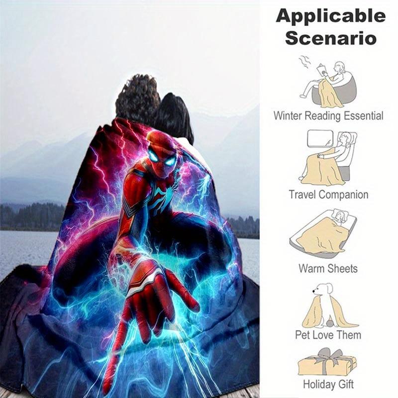 1pc Spider-Man Printing Blanket - Soft, All-Season Throw for Living Room, Bedroom,Personalized Gift with Adorable Cartoon Design
